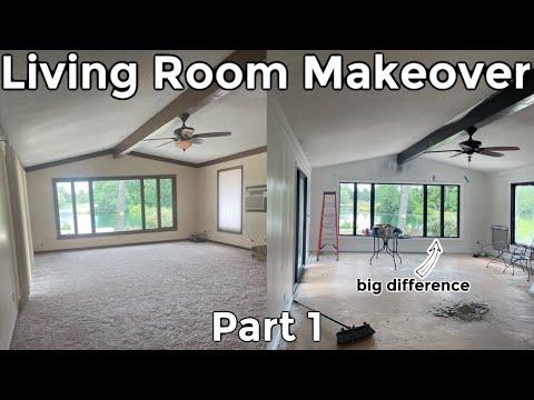 70’s Living Room Makeover Pt.1 *Fireplace, Painting and More!